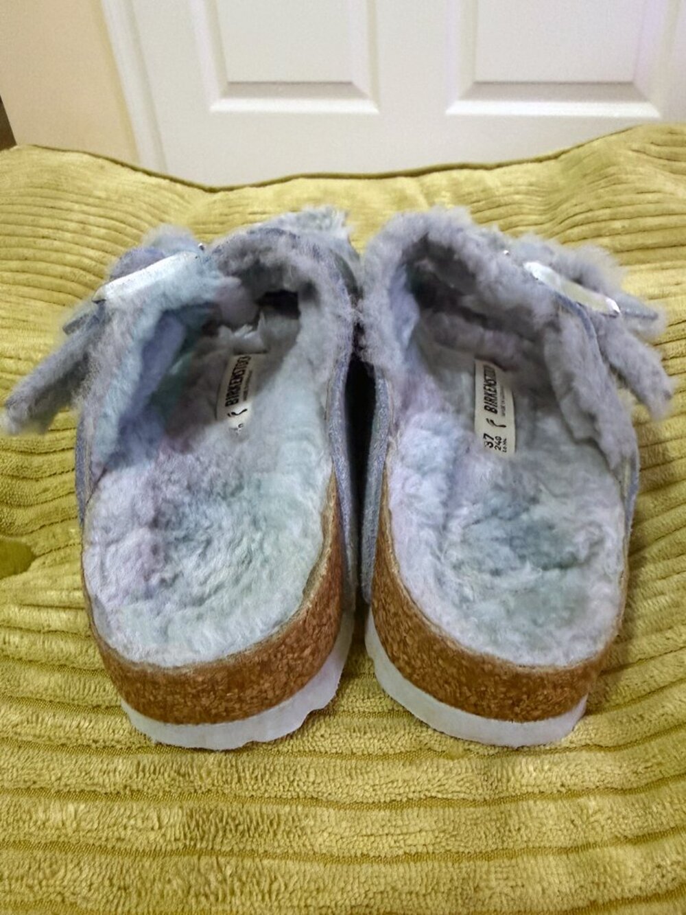 Birkenstock Arizona Shearling Suede Leather Light Blue - Size 37 - Picture 8 of 10